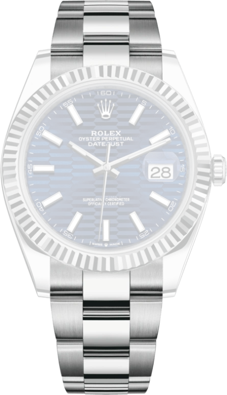 Rolex,Datejust 41 41mm,41mm,White Gold,Stainless Steel,Blue,Automatic,Day,70hours,126334,126334-0031