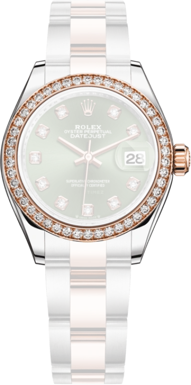 Rolex,Lady-Datejust 28mm,28mm,Everose Gold,Oystersteel,Green,Automatic,Day,55hours,279381RBR,279381RBR-0008