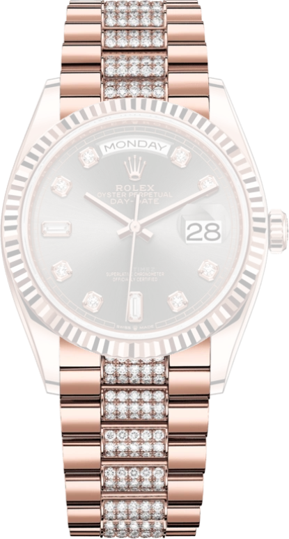 Rolex,Day-Date 36 36mm,36mm,Rose Gold,Grey,Automatic,Date,Day,128235,128235-0051