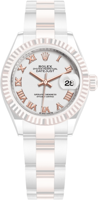 Rolex,Lady-Datejust 28mm,28mm,Everose Gold,Oystersteel,White,Automatic,Day,55hours,279171,279171-0022