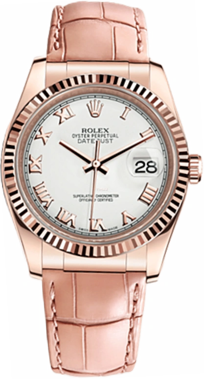 Rolex,Datejust 36 36mm,36mm,Everose Gold,White,Automatic,Day,48hours,116135,116135-0044