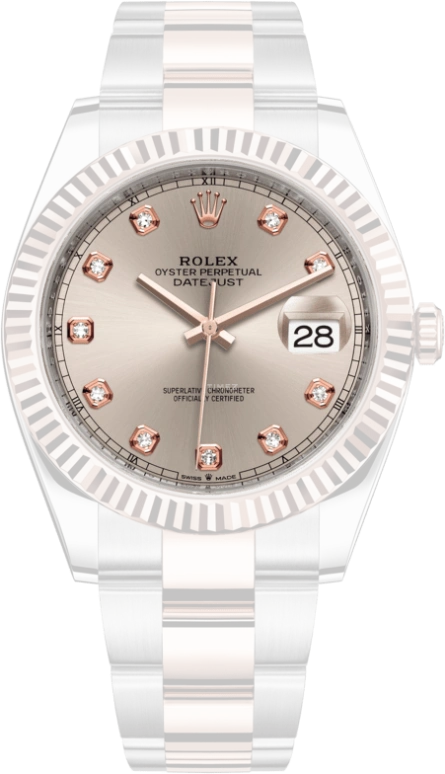 Rolex,Datejust 41 41mm,41mm,Rose Gold,Stainless Steel,Pink,Automatic,Day,70hours,126331,126331-0007