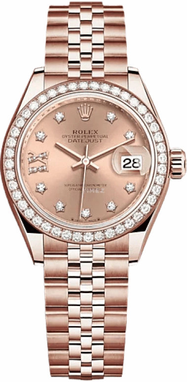 Rolex,Lady-Datejust 28mm,28mm,Everose Gold,Pink,Automatic,Day,55hours,279135RBR,279135RBR-0030