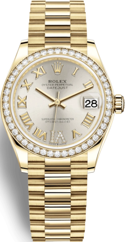 Rolex,Datejust 31 31mm,31mm,Yellow Gold,Silver,Automatic,Day,55hours,278288RBR,278288RBR-0020