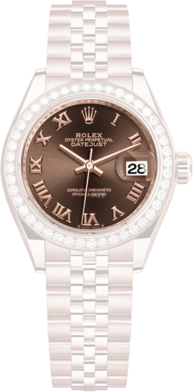 Rolex,Lady-Datejust 28mm,28mm,Everose Gold,Brown,Automatic,Day,55hours,279135RBR,279135RBR-0012