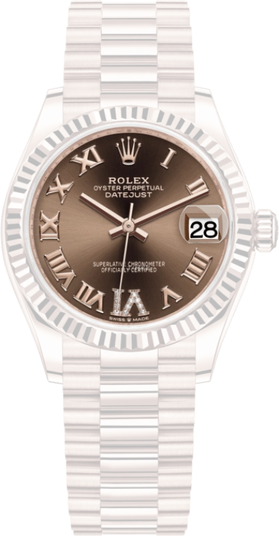 Rolex,Datejust 31 31mm,31mm,Rose Gold,Brown,Chocolate,Automatic,Day,55hours,278275,278275-0025