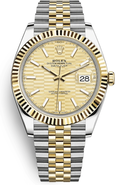 Rolex,Datejust 41 41mm,41mm,Yellow Gold,Stainless Steel,Champagne,Automatic,Day,70hours,126333,126333-0022