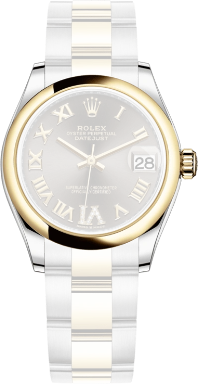 Rolex,Datejust 31 31mm,31mm,Yellow Gold,Stainless Steel,Grey,Automatic,Day,55hours,278243,278243-0017