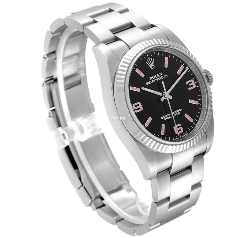 Rolex,Oyster Perpetual 36mm,36mm,Stainless Steel,White Gold,Black,Automatic,48hours,In-house Caliber,116034BLACK