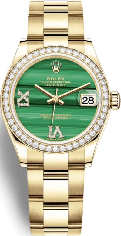 Rolex,Datejust 31 31mm,31mm,Yellow Gold,Green,Automatic,Day,55hours,278288RBR,278288RBR-0003