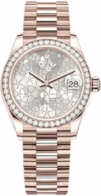 Rolex,Datejust 31 31mm,31mm,Rose Gold,Silver,Automatic,Day,55hours,278285RBR,278285RBR-0036