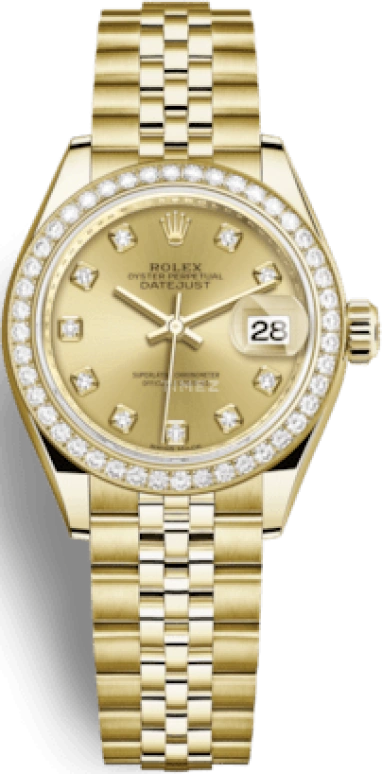 Rolex,Lady-Datejust 28mm,28mm,Yellow Gold,Champagne,Automatic,Day,55hours,279138RBR,279138RBR-0024