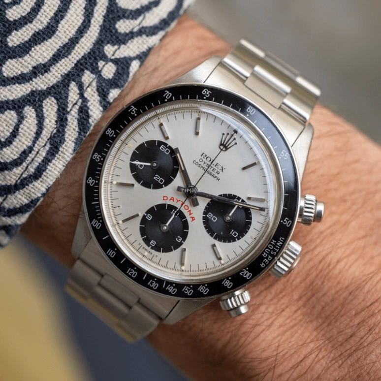 Rolex,Daytona 37mm,37mm,Stainless Steel,White,Handwound,Chronograph,48hours,6263,6263-Silver Big Red