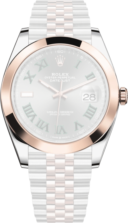 Rolex,Datejust 41 41mm,41mm,Rose Gold,Stainless Steel,Grey,Automatic,Day,70hours,126301,126301-0016