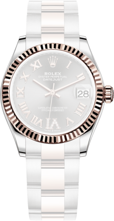 Rolex,Datejust 31 31mm,31mm,Rose Gold,Stainless Steel,Grey,Automatic,Day,55hours,278271,278271-0029