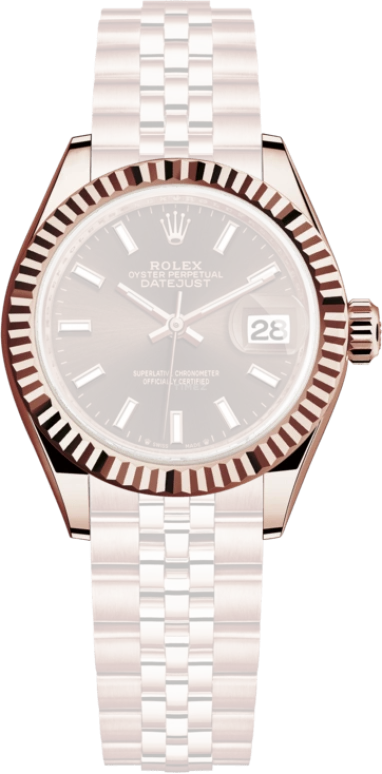 Rolex,Lady-Datejust 28mm,28mm,Rose Gold,Brown,Automatic,Day,55hours,279175,279175-0008