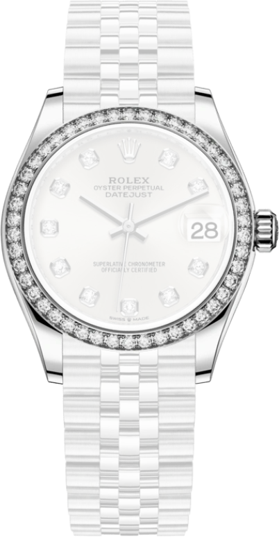 Rolex,Datejust 31 31mm,31mm,White Gold,Stainless Steel,Silver,Automatic,Day,55hours,278384RBR,278384RBR-0034