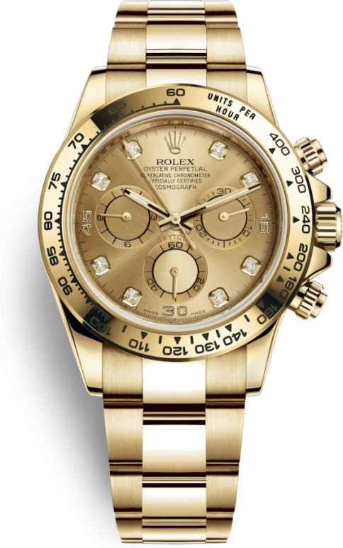 Rolex,Daytona 40mm,40mm,Yellow Gold,Champagne,Automatic,Chronograph,Column Wheel,116508,116508-0006