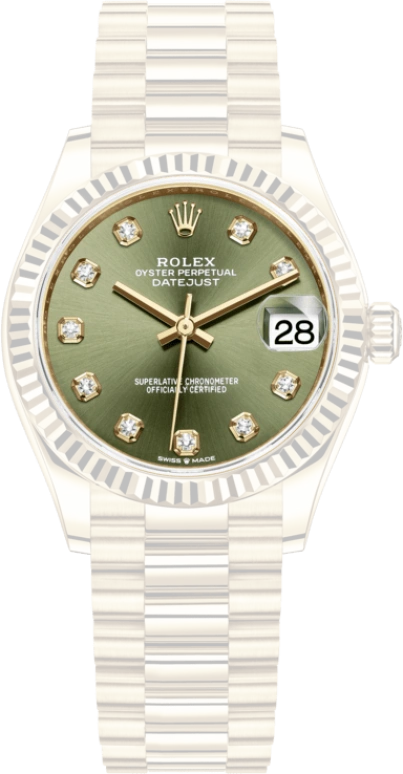 Rolex,Datejust 31 31mm,31mm,Yellow Gold,Green,Automatic,Day,55hours,278278,278278-0011