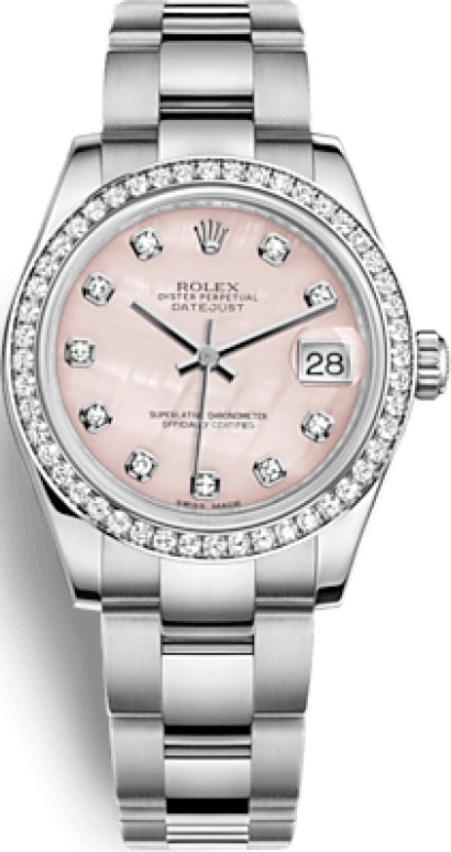 Rolex,Datejust 31 31mm,31mm,White Gold,Stainless Steel,Pink,Automatic,Day,48hours,178384,178384-0061