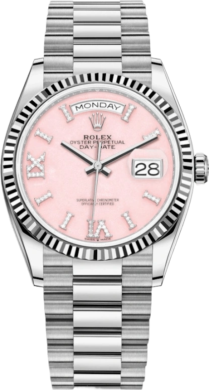 Rolex,Day-Date 36 36mm,36mm,White Gold,Pink,Automatic,Date,Day,128239,128239-0021