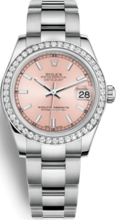 Rolex,Datejust 31 31mm,31mm,White Gold,Stainless Steel,Pink,Automatic,Day,48hours,178384,178384-0059