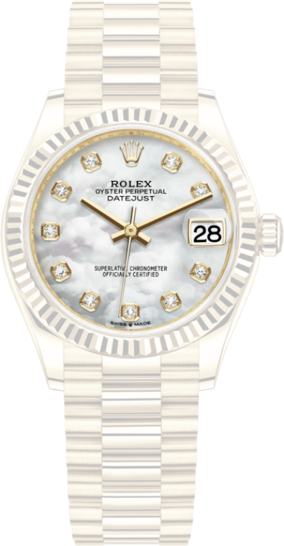Rolex,Datejust 31 31mm,31mm,Yellow Gold,White,Automatic,Day,55hours,278278,278278-0010