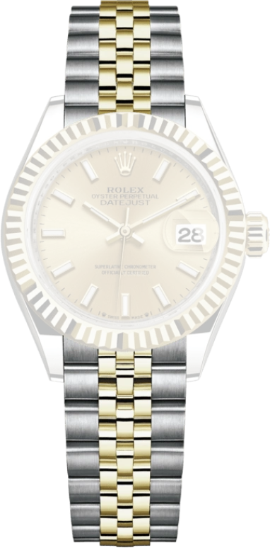 Rolex,Lady-Datejust 28mm,28mm,Yellow Gold,Stainless Steel,Champagne,Automatic,Day,55hours,279173,279173-0001