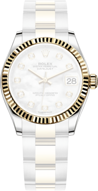 Rolex,Datejust 31 31mm,31mm,Yellow Gold,Stainless Steel,White,Automatic,Day,55hours,278273,278273-0027