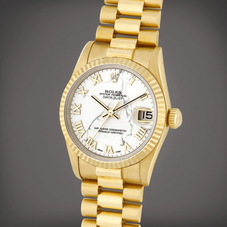 Rolex,Datejust 31 31mm,31mm,Yellow Gold,White,Automatic,Day,42hours,68278 Howlite Roman