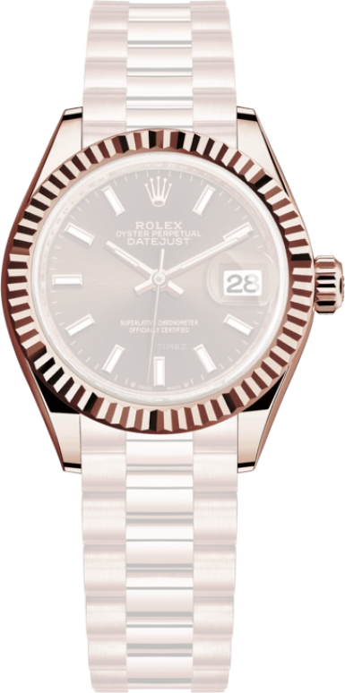 Rolex,Lady-Datejust 28mm,28mm,Everose Gold,Brown,Automatic,Day,55hours,279175,279175-0007