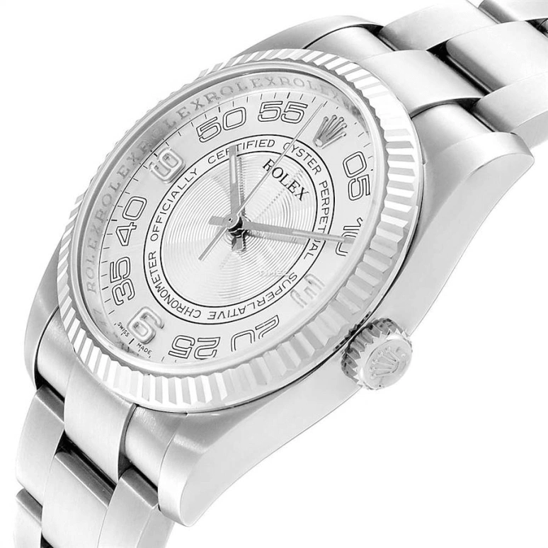 Rolex,Oyster Perpetual 36mm,36mm,White Gold,Stainless Steel,Silver,Automatic,48hours,In-house Caliber,116034,116034-0005