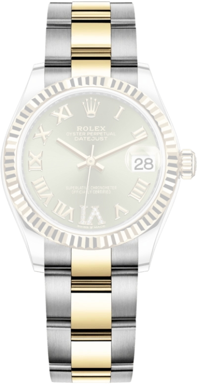 Rolex,Datejust 31 31mm,31mm,Yellow Gold,Stainless Steel,Green,Automatic,Day,55hours,278273,278273-0015