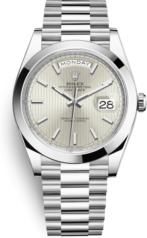 Rolex,Day-Date 40 40mm,40mm,Platinum,Silver,Automatic,Date,Day,228206,228206-0034