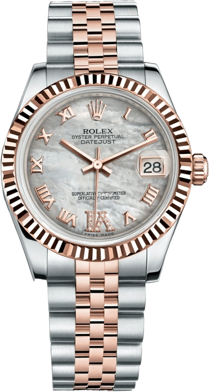 Rolex,Datejust 36 31mm,31mm,Oystersteel,Stainless Steel,Rose Gold,White,Automatic,Day,48hours,178271,178271-0073