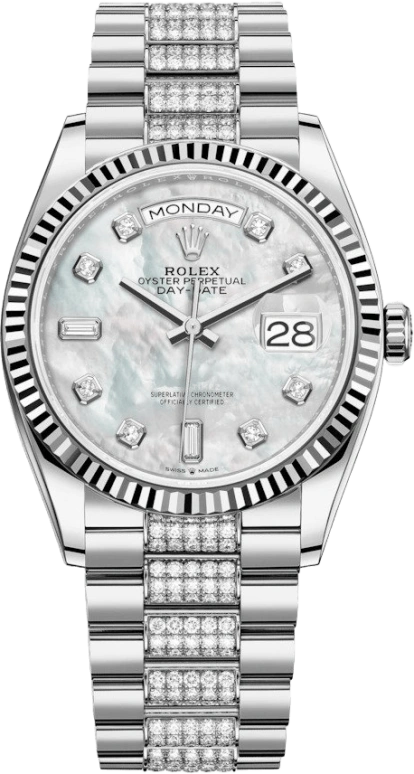 Rolex,Day-Date 36 36mm,36mm,White Gold,White,Automatic,Date,Day,128239,128239-0026