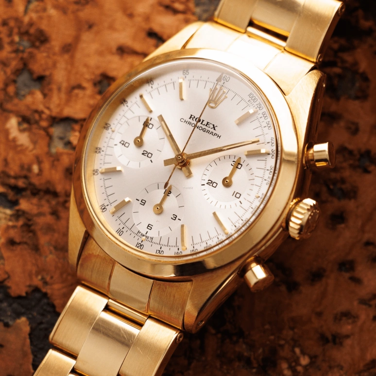 Rolex,Daytona 37mm,37mm,Yellow Gold,Silver White,White,Handwound,Chronograph,In-house Caliber,6238 White