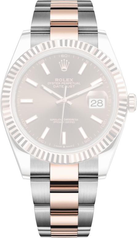 Rolex,Datejust 41 41mm,41mm,Rose Gold,Stainless Steel,Brown,Automatic,Day,70hours,126331,126331-0001