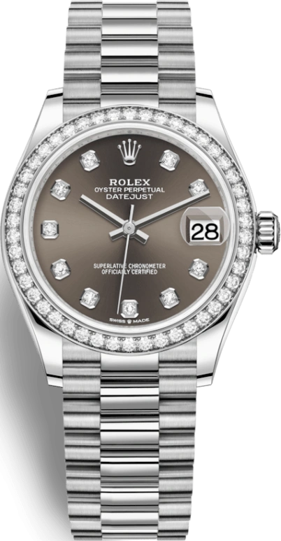 Rolex,Datejust 31 31mm,31mm,White Gold,Grey,Automatic,Day,55hours,278289RBR,278289RBR-0006