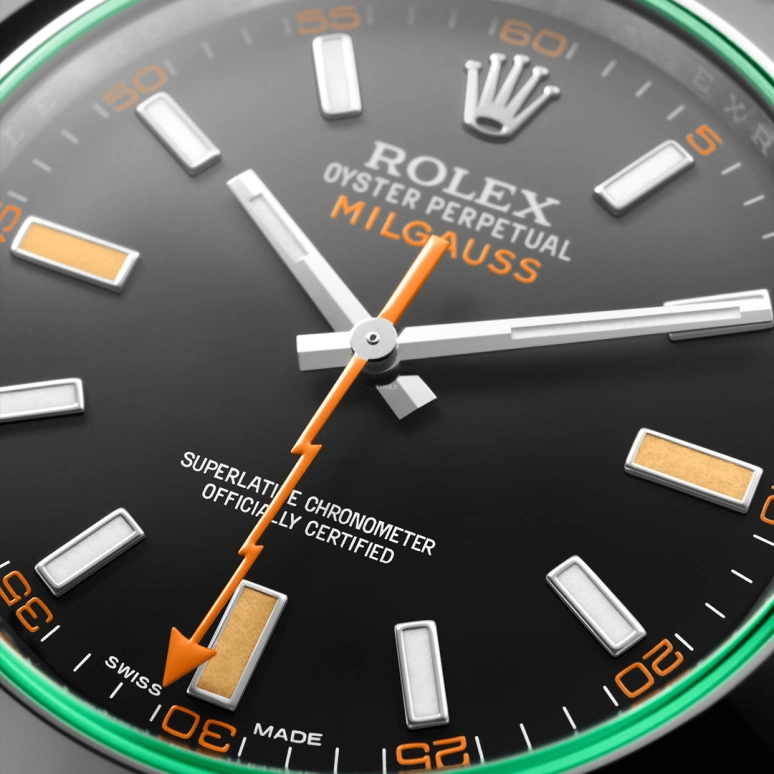 Rolex,Milgauss 40mm,40mm,Stainless Steel,Black,Automatic,48hours,In-house Caliber,Patrick Schwarzenegger,116400GV,116400GV-0001