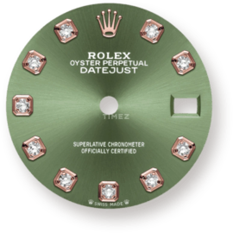 Rolex,Lady-Datejust 28mm,28mm,Rose Gold,Stainless Steel,Green,Automatic,Day,55hours,279171,279171-0008