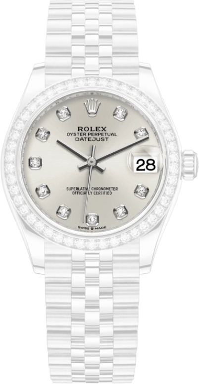 Rolex,Datejust 31 31mm,31mm,White Gold,Stainless Steel,Silver,Automatic,Day,55hours,278384RBR,278384RBR-0034