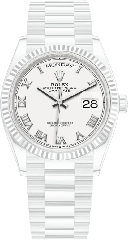 Rolex,Day-Date 36 36mm,36mm,Platinum,White,Automatic,Date,Day,128236,128236-0007
