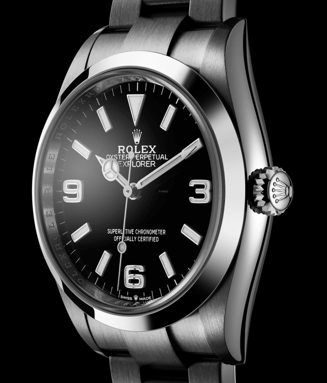 Rolex,Explorer 36mm,36mm,Stainless Steel,Black,Automatic,70hours,In-house Caliber,124270,124270-0001