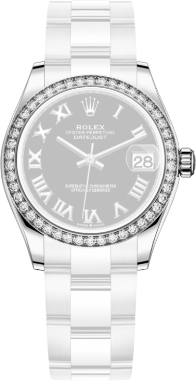 Rolex,Datejust 31 31mm,31mm,White Gold,Stainless Steel,Black,Automatic,Day,55hours,278384RBR,278384RBR-0001