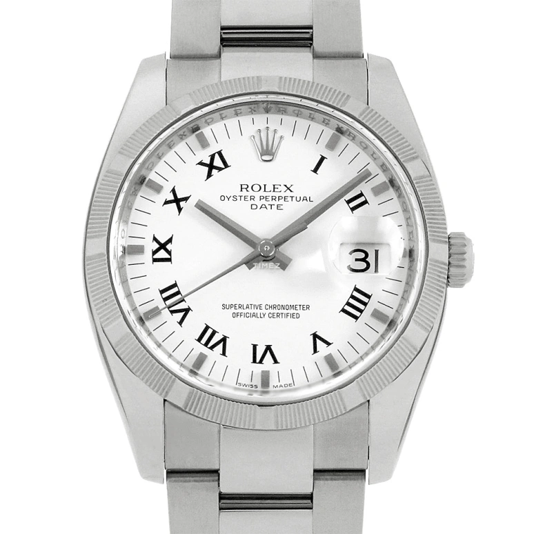 Rolex,Datejust 36 34mm,34mm,Stainless Steel,White,Automatic,Day,48hours,115210,115210-0001