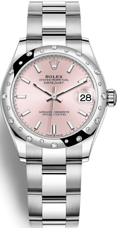 Rolex,Datejust 31 31mm,31mm,White Gold,Stainless Steel,Pink,Automatic,Day,55hours,278344RBR,278344RBR-0015