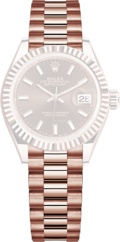 Rolex,Lady-Datejust 28mm,28mm,Everose Gold,Brown,Automatic,Day,55hours,279175,279175-0007