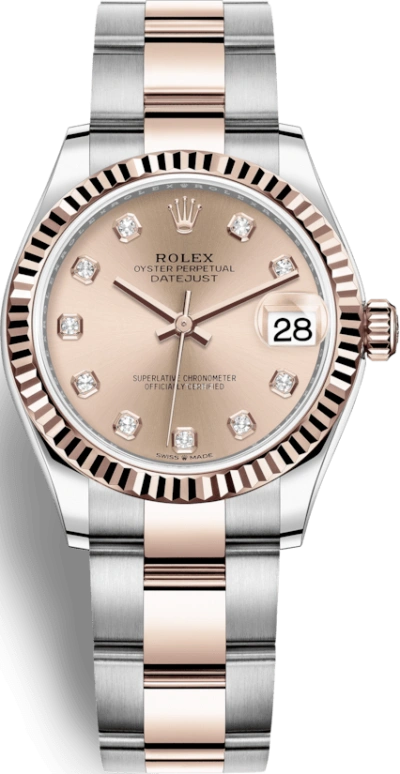 Rolex,Datejust 31 31mm,31mm,Rose Gold,Stainless Steel,Rose,Automatic,Day,55hours,278271,278271-0023