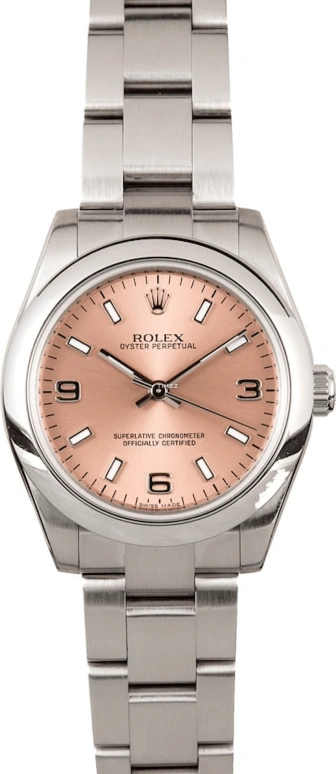 Rolex,Oyster Perpetual 31mm,31mm,Stainless Steel,Pink,Automatic,48hours,In-house Caliber,177200,177200-Pink